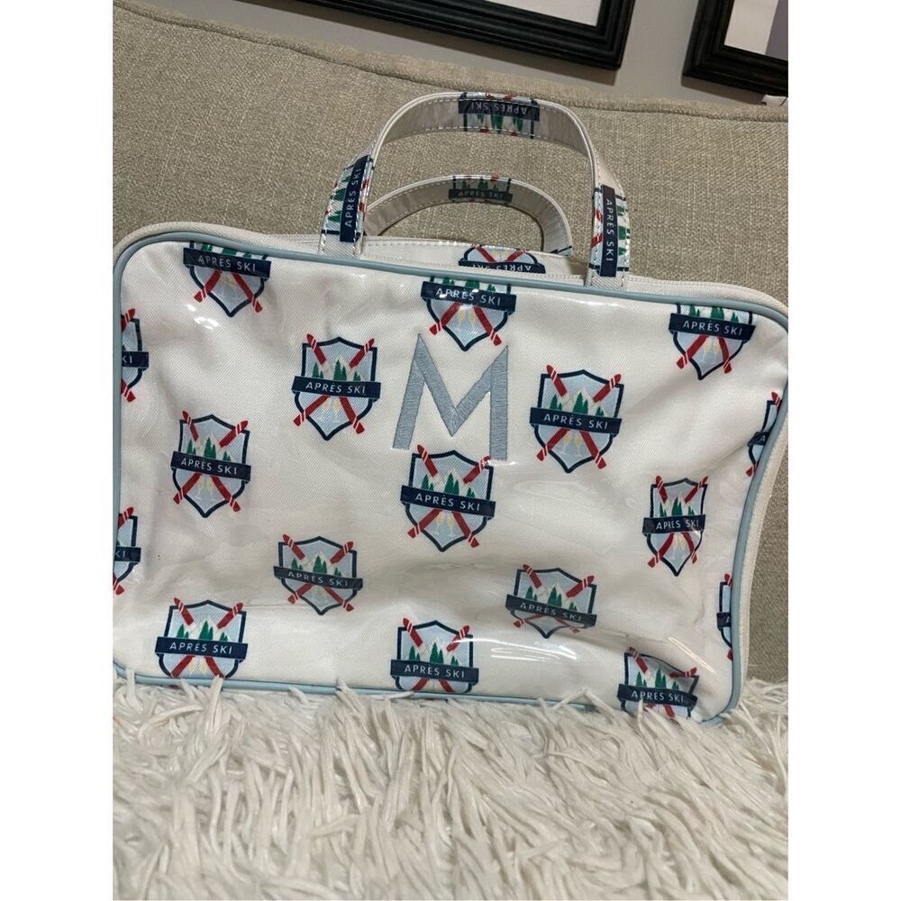 New Mark and Graham Clear Coated Travel Pouch Apres Ski Crest - Picture 6 of 10